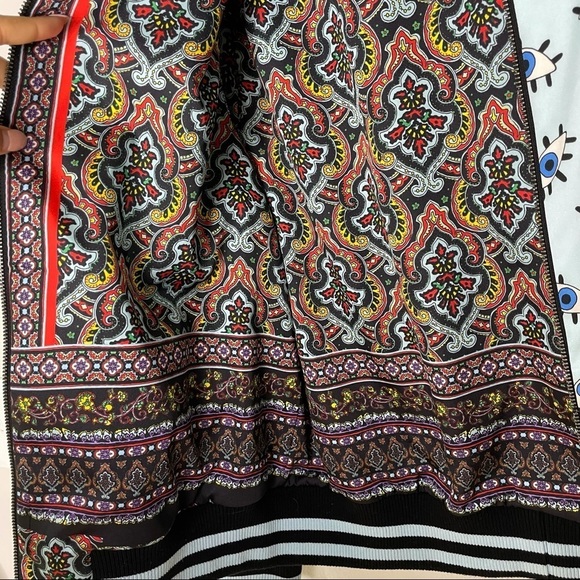 Alice + Olivia Lonnie Reversible Printed Baby Blue Eye Bomber Jacket XS - Picture 8 of 9